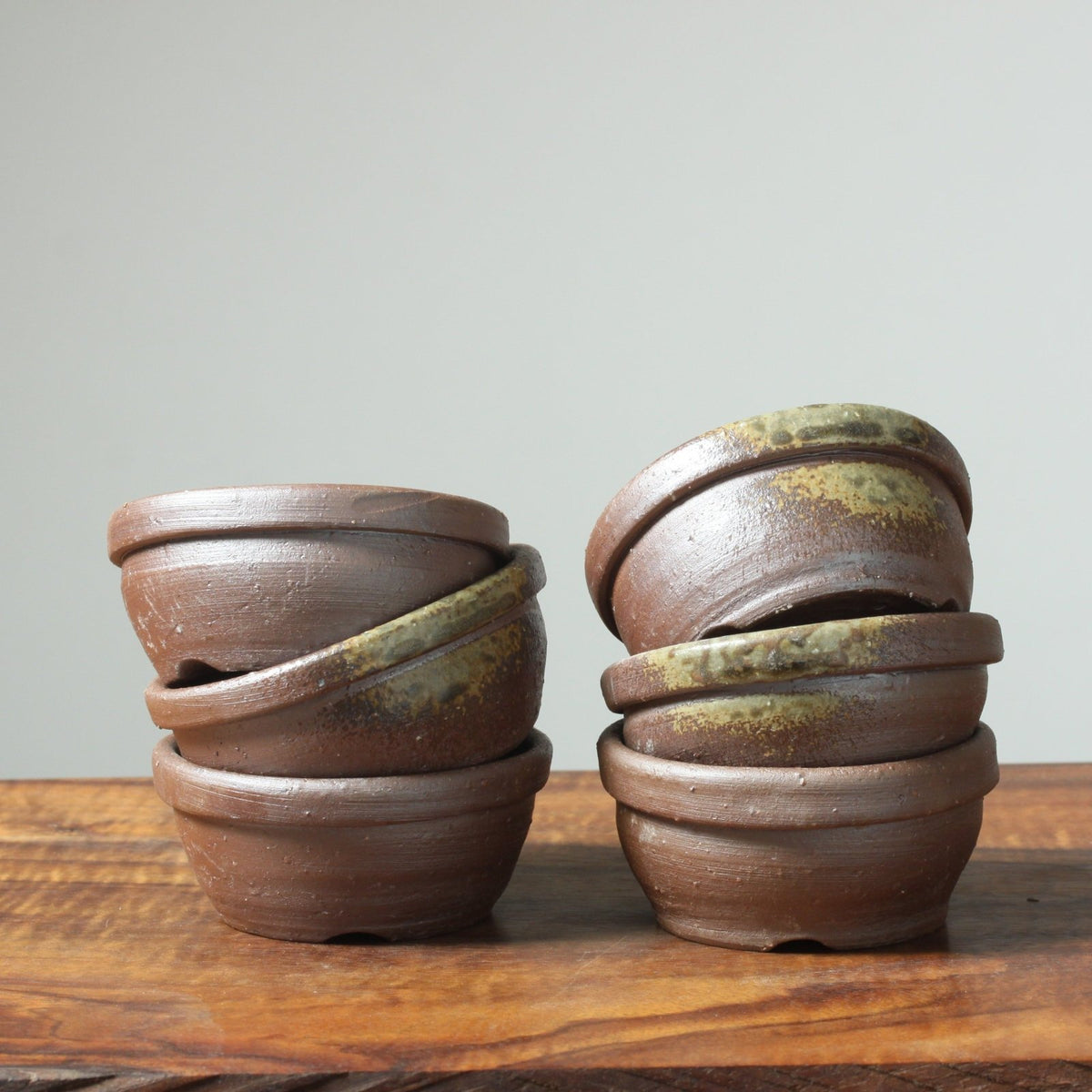 Mitunobu Ito Bag-Motif Round Bonsai Pots