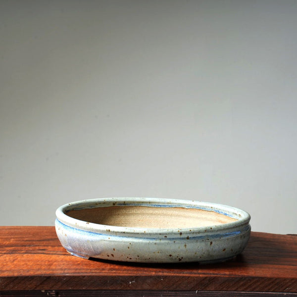 Arakawa Stony Blue 12" and 15" Oval Bonsai Pot - Bonsaify